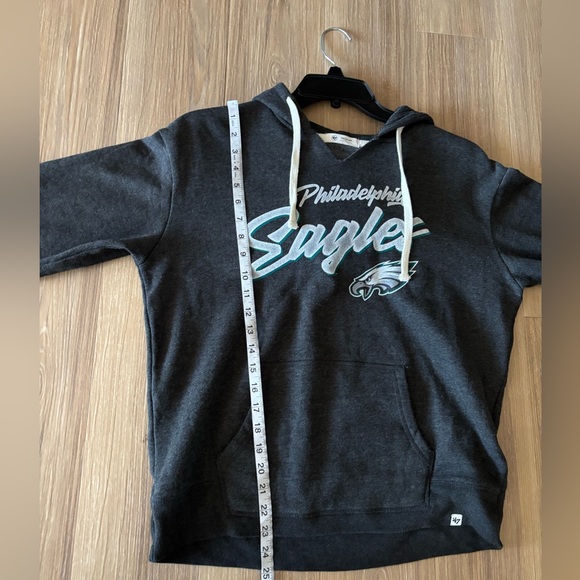 Philadelphia Eagles Hoodie 47 Brand Gray Green Cotton Fleece Adult Womens Medium - Picture 9 of 12